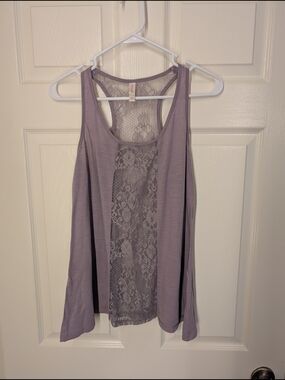 Xhilaration Lavender Lace-Back Racerback Tank